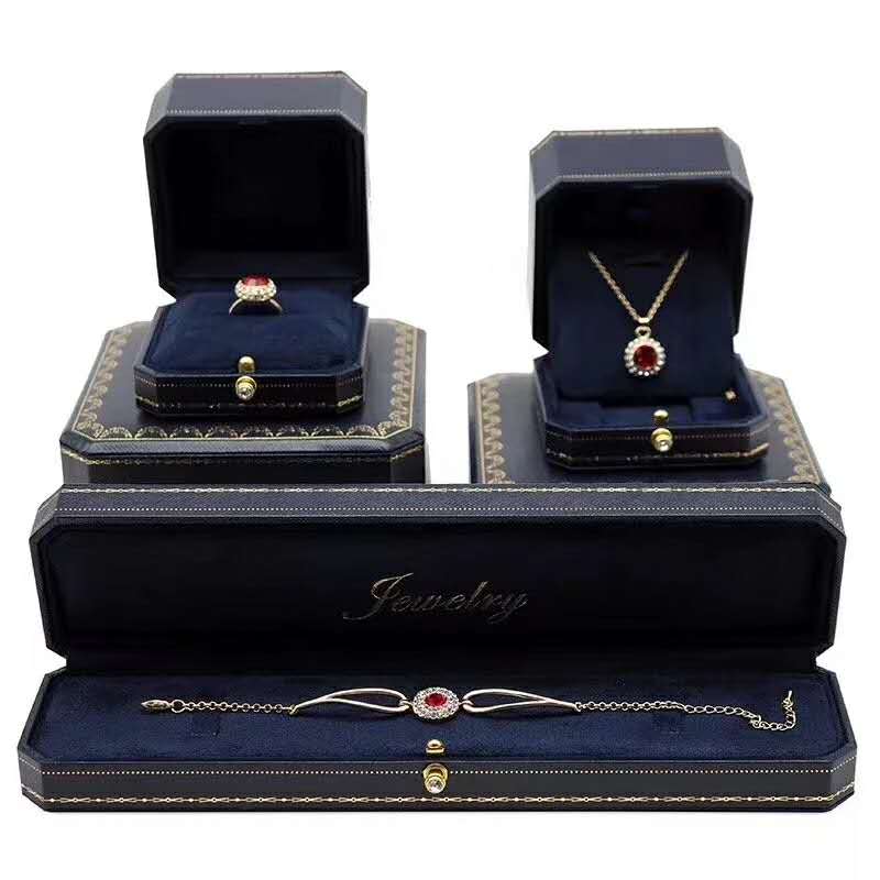 ZTB-056 blue color high level jewelry box for jewelry storage and display